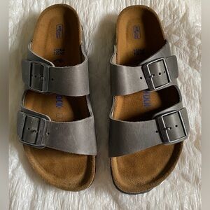 NWT Birkenstock Arizona Soft Footbed Leather Iron 39 8/8.5L 6/6.5M Narrow